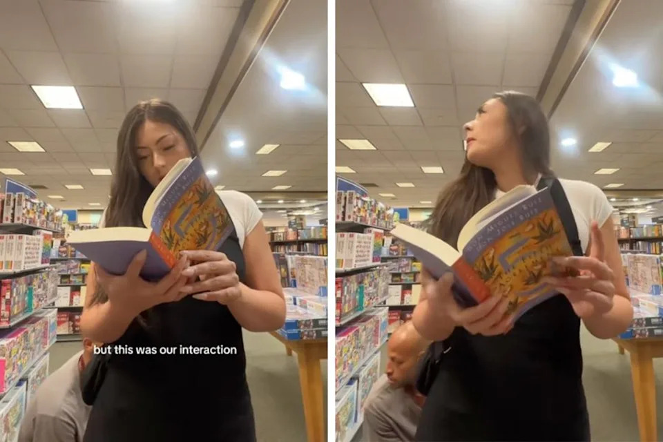 Crowder is allegedly the man who sniffed this woman’s rear end at a Barnes & Noble in a viral August 2023 TikTok (TikTok/@michaela.witter)