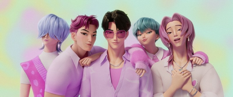 「KPOPガールズ！　デーモン・ハンターズ」の一場面。悪魔の手先として人の魂を奪う「サジャ・ボーイズ」＝©2025 Netflix