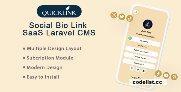 QuickBioLink v3.1 - Bio Link SaaS for Creators, Influencers and Businesses - nulled