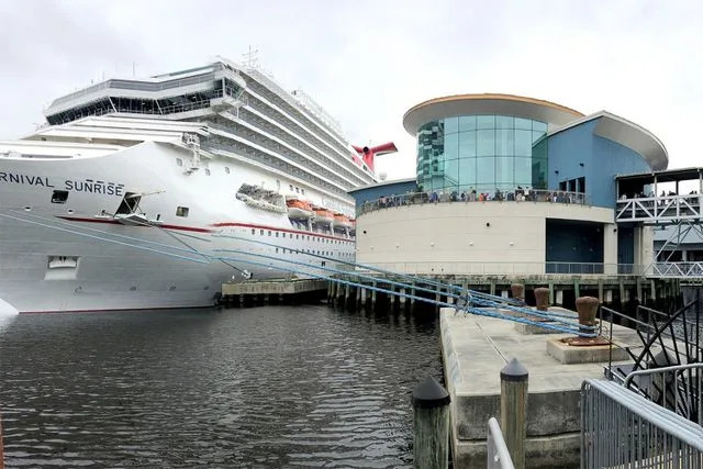 Stephen Katz/The Virginian-Pilot/Tribune News Service via Getty The Carnival Sunrise as seen departing from Nauticus' Decker Half Moone Cruise Center on April 29, 2019