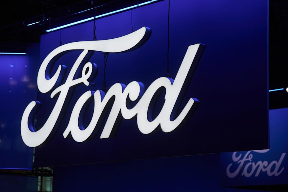 Ford signage at the New York International Auto ShowGetty