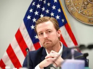State Superintendent Ryan Walters, pictured at an Oklahoma State Board of Education meeting Jan. 28, said school counseling services must be protected. (Photo by Nuria Martinez-Keel/Oklahoma Voice)