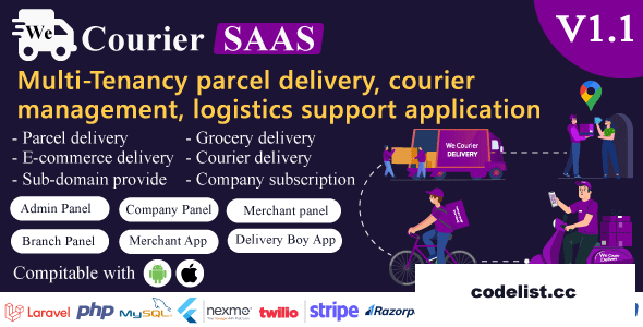 We Courier SAAS v1.1 - Multi-Tenancy courier and logistics management - nulled