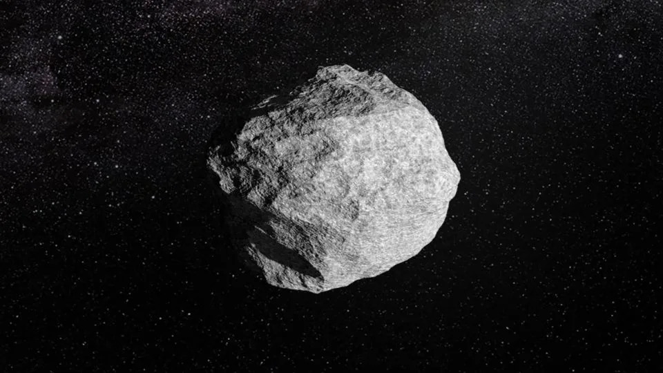 An artist's impression depicts an asteroid orbiting the sun. - ESA