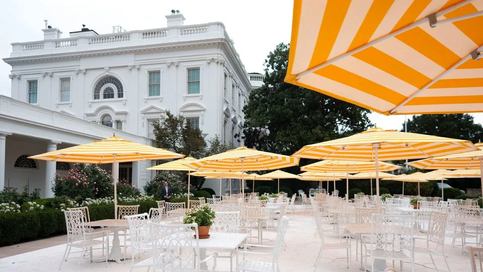 A view of a newly paved Rose Garden at the White House on August 19. - Doug Mills/Pool/Getty Images/File