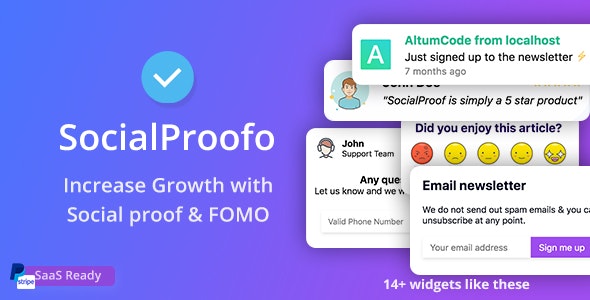 SocialProofo v1.7.1 - 14+ Social Proof & FOMO Notifications for Growth - nulled SocialProofo v1.7.1 - 14+ Social Proof & FOMO Notifications for Growth - nulled
