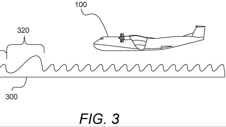 Drawing from patent application of the side view of the Boeing Pelican Super Transport