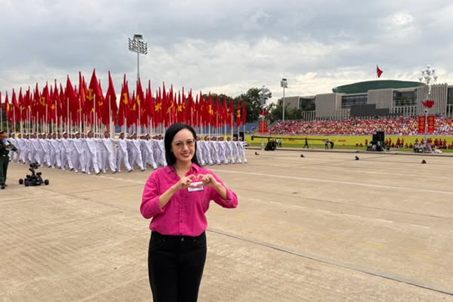 BTV Hoài Anh VTV hé lộ tổ thuyết minh cho ngày Quốc khánh 2/9