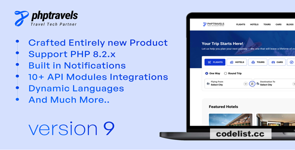 PHPTRAVELS v9.0 - PHP Booking Software - nulled