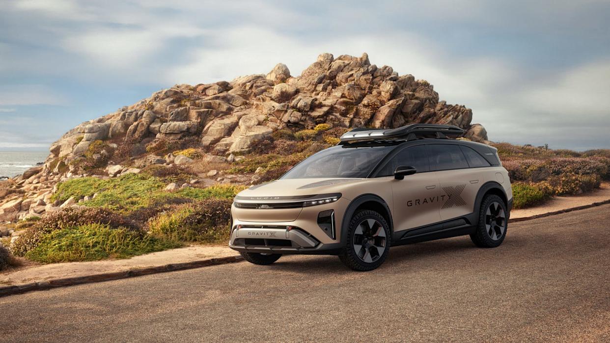The Lucid Gravity X Concept Takes the Sleek Electric Family Hauler Off-Roading