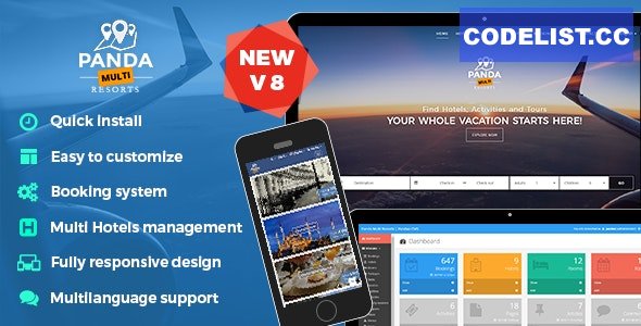 Panda Multi Resorts v8.1.5 - Booking CMS for Multi Hotels 