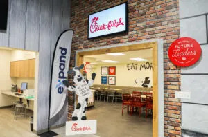 One of the mock businesses is pictured inside the financial literacy center. (Photo provided by Junior Achievement of Oklahoma)