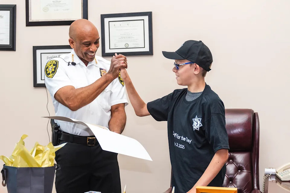 Suffolk County Sheriff’s Office - PHOTO: Wyatt Houppert, 12, was sworn in as an honorary sheriff by the Suffolk County Sheriff’s Office on July 22, 2025.