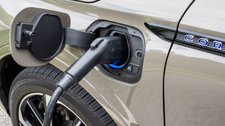 The charging port of the 2025 Lincoln Corsair PHEV