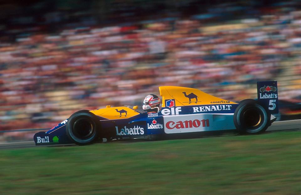 1992 german grand prix. hockenheim, germany. 24 26 july 1992. nigell mansell (williams fw14b renault) 1st position. ref 92 ger 02. (photo by lat images)