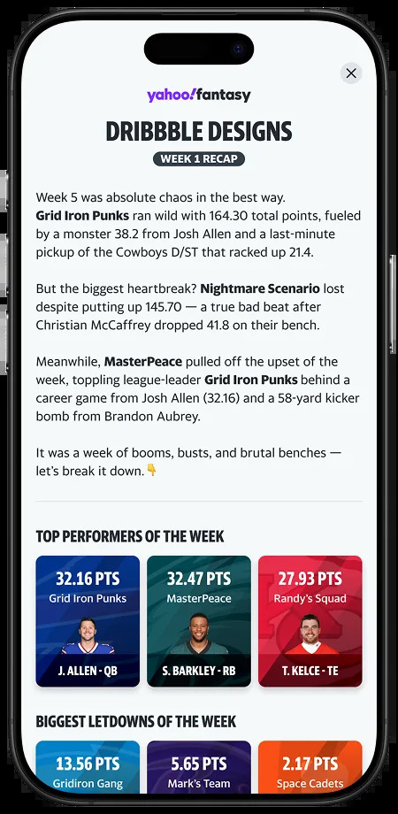 Weekly League Recaps. (Photo by Marvin Williams/Yahoo Sports)