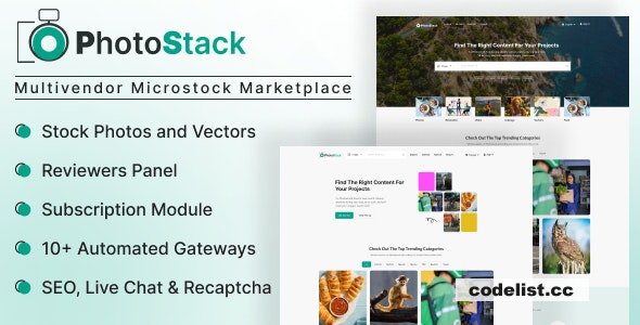 PhotoStack v1.0 - Multivendor Microstock Marketplace