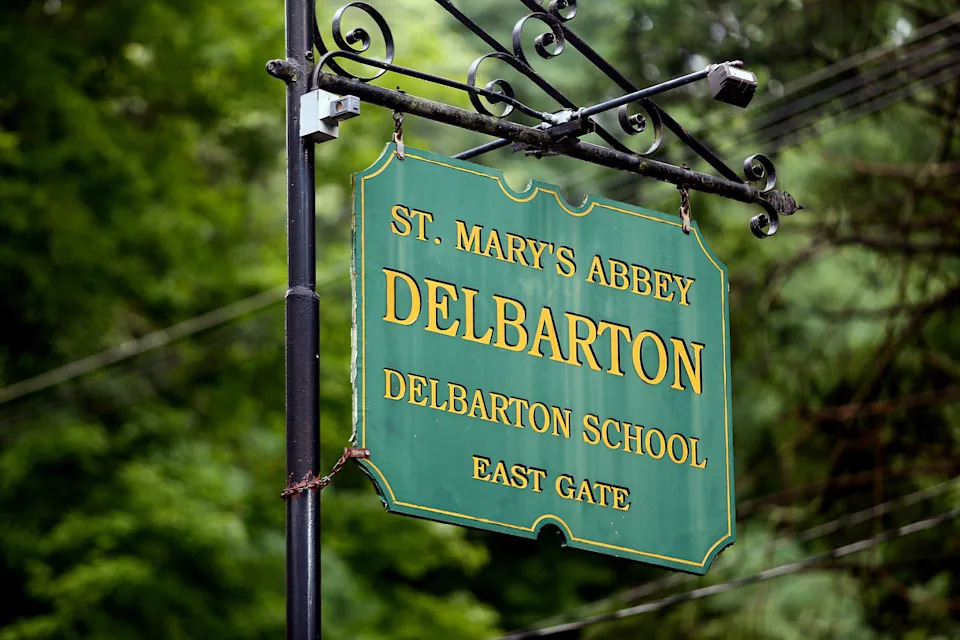 A sign that reads, "St. Mary's Abbey Delbarton School East Gate" (Bob Karp / USA Today Network file)