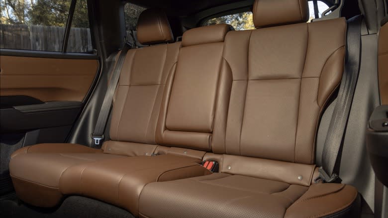 The brown back seat of a 2026 Subaru Outback