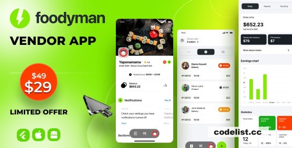 Foodyman Vendor App (iOS & Android) v2024-09
