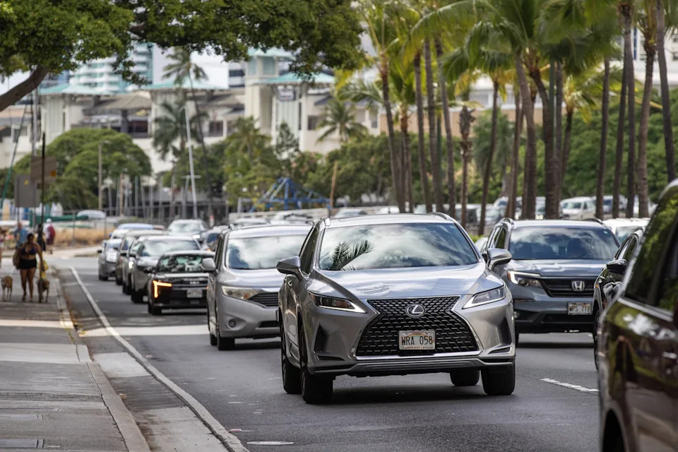 Vehicles depart Waikiki beach in Oahu, Hawaii on July 29, 2025, after an 8.7 earthquake off of Russia's far east prompted tsunami alerts. A powerful 8.7 magnitude earthquake off Russia's far east has prompted tsunami alerts across parts of the Pacific including Japan, Hawaii, Russia and Ecuador, and warnings along the California coast, US authorities said late on July 29. The massive temblor triggered warnings of waves up to three metres (10 feet) possibly hitting the coasts of Russia, Hawaii and even Ecuador and Chile along South America's west coast, according to the US Pacific Tsunami Warning Center based in Honolulu, Hawaii. (Photo by Eugene Tanner / AFP) (Photo by EUGENE TANNER/AFP via Getty Images)