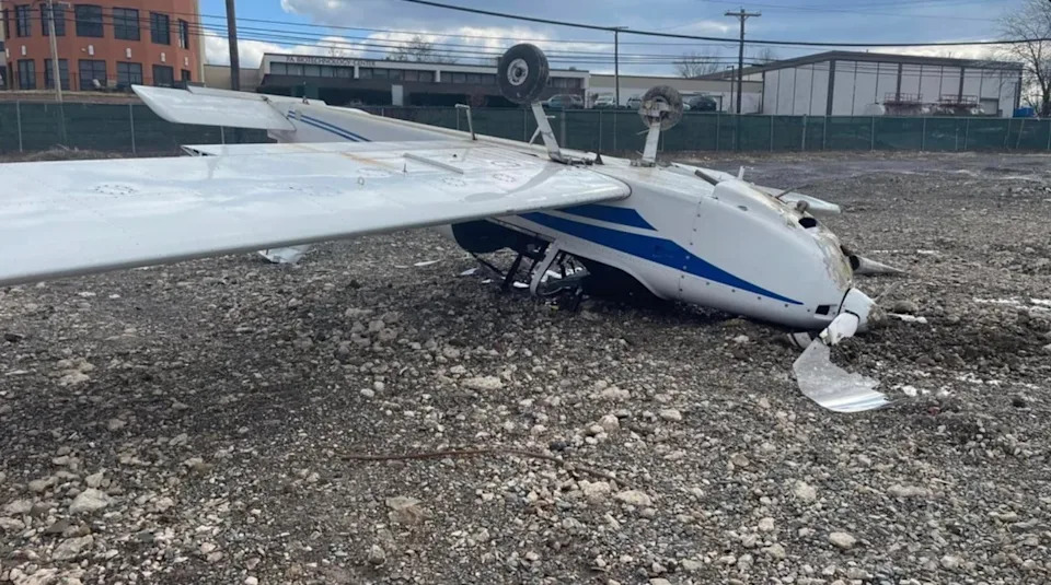 Reddit page showing a news post about a small plane crash near Doylestown airport, with photo evidence included
