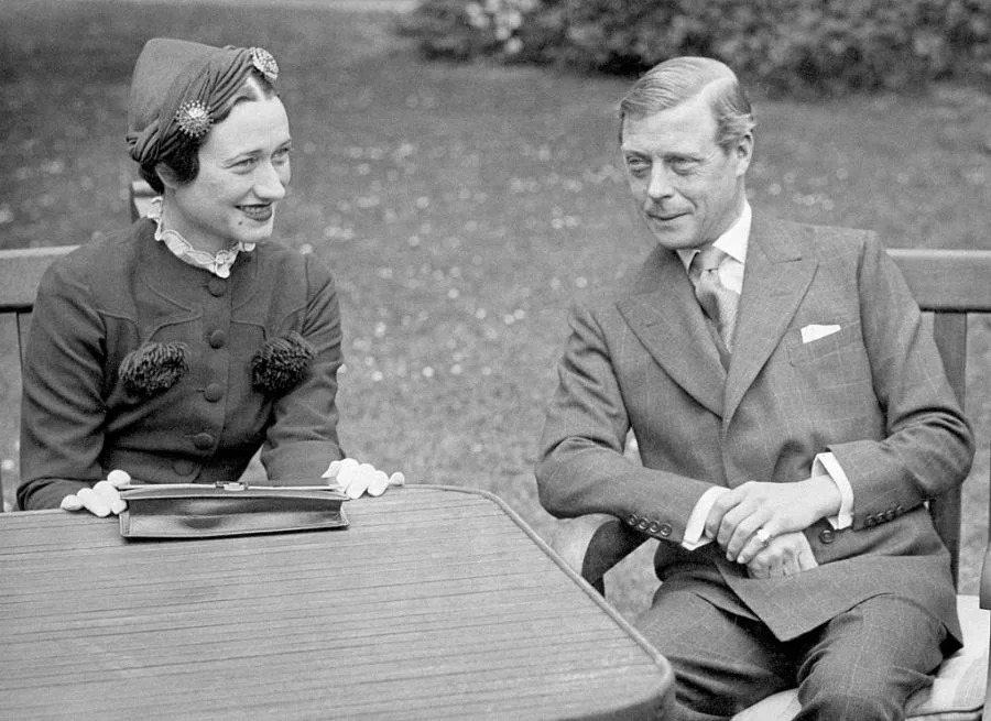 (Original Caption) 1937- France: Edward VIII, Duke of Windsor, sits with his wife Wallis Simpson at the Chateau de Cands in France. Photo shows a close-up view of the couple.