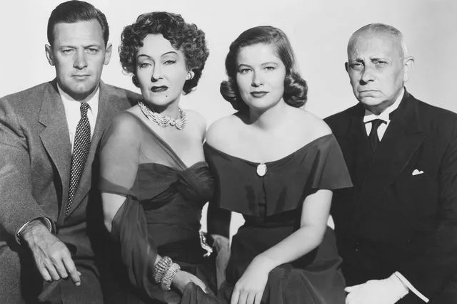 Courtesy Everett Collection 'Sunset Boulevard' actors (L-R): William Holden, Gloria Swanson, Nancy Olson, and Erich von Stroheim