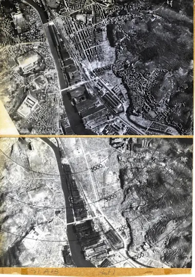 Nagasaki before and after the atomic bomb was dropped in 1945. / Credit: U.S. National Archives