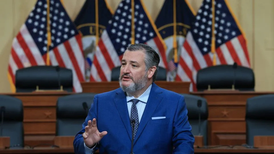Sen. Ted Cruz delivers remarks during a press conference on Capitol Hill on May 8, 2025, in Washington, DC. - Win McNamee/Getty Images