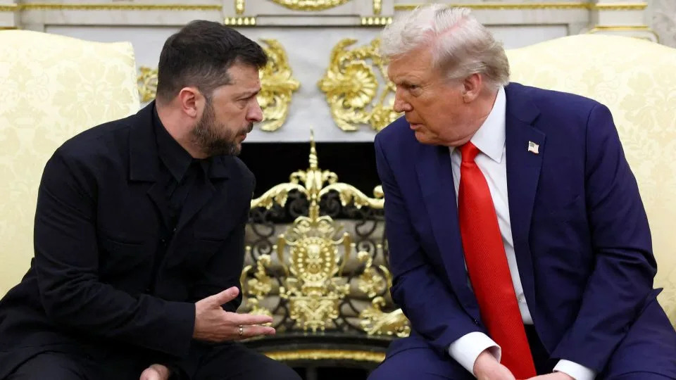 U.S. President Donald Trump and Ukrainian President Volodymyr Zelenskiy meet at the Oval Office of the White House, amid negotiations to end the Russian war in Ukraine, in Washington, D.C., U.S., August 18, 2025. REUTERS/Kevin Lamarque

 - Kevin Lamarque/Reuters