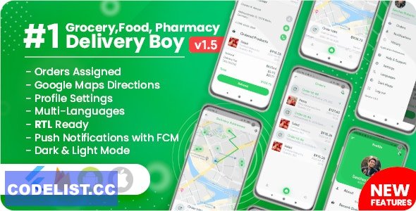 Delivery Boy for Groceries, Foods, Pharmacies, Stores Flutter App v1.5.0