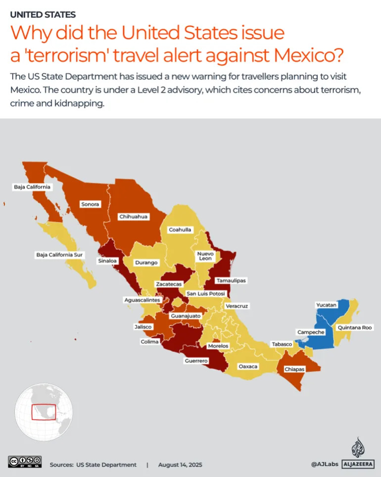 Why has the US issued a ‘terrorism’ travel alert for Mexico?