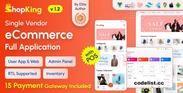 ShopKing v1.5 - eCommerce App with Laravel Website & Admin Panel with POS - Inventory Management - nulled