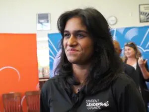 Amasha Samaraweera, a senior at Classen High School of Advanced Studies at Northeast, said she hopes the state’s new school cellphone ban will help her focus more on homework and reading. (Photo by Nuria Martinez-Keel/Oklahoma Voice)