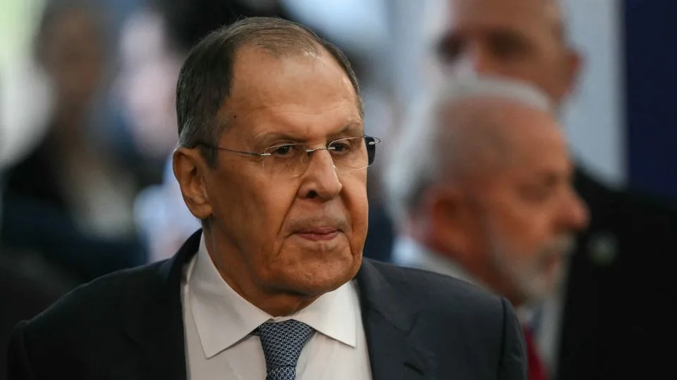 Russia's Foreign Minister Sergey Lavrov arrives at the first plenary session of the BRICS summit in Rio de Janeiro, Brazil, on July 6, 2025. - Mauro Pimentel/AFP/Getty Images/File