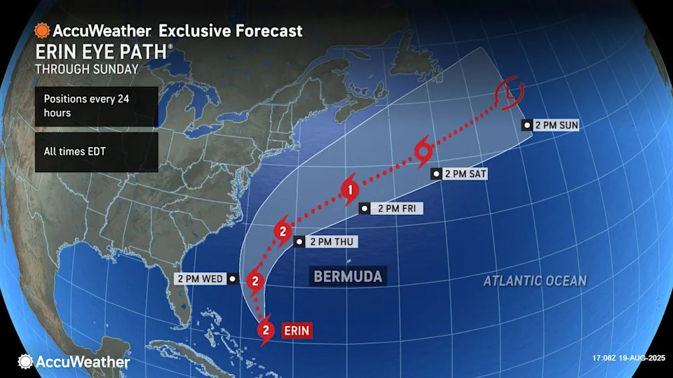 Hurricane Erin moves up East Coast, with Virginia's effects coming Thursday