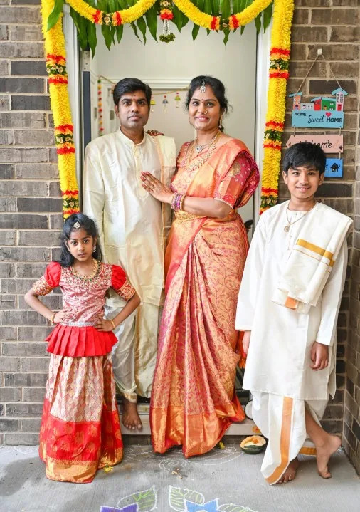 This undated photo provided by the Alaparthi Family shows Supraja Alaparthi, center right, and her family. Attorneys representing the family have filed a wrongful death lawsuit against the captain, a crew member and a Florida resort company that owns the marina where the boat was based. (Alaparthi Family via AP)