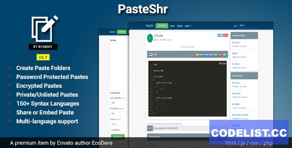 PasteShr v3.2.5 - Text Hosting & Sharing Script - nulled