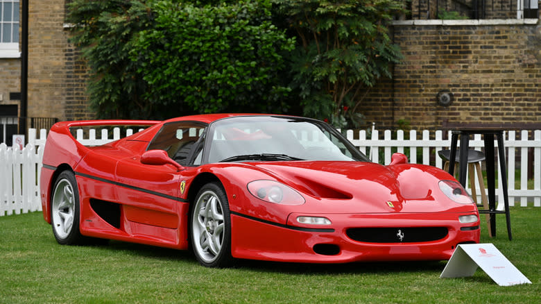 A Ferrari F50 is displayed during the London Concours 2025 at the Honourable Artillery Company on June 03, 2025 in London, England. The show is a luxurious automotive garden party hosted right in the heart of the City displaying some of the world's most precious cars with themes of style, craftsmanship, luxury and motoring.