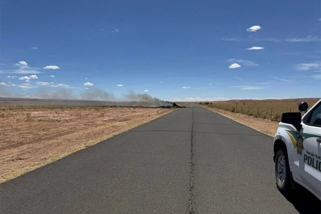 Navajo Police Department/Facebook Medical transport plane crashes near Chinle Airport, claims four lives