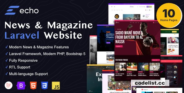 Echo v1.2.0 - News & Magazine Laravel Platform