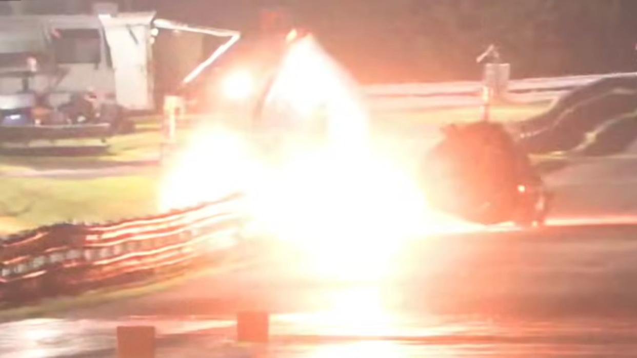 Watch: Drag Racer Crashes Big