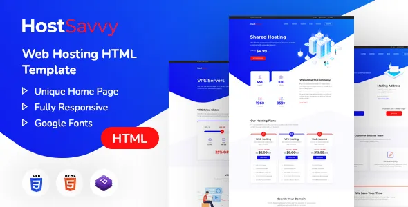 HostSavvy - Web Hosting HTML Template v1.0