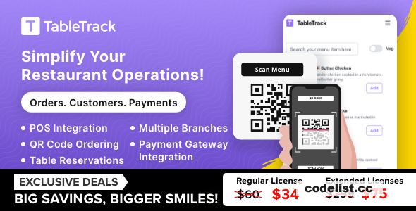 TableTrack v1.2.16 - The Complete SaaS Restaurant Management Solution - nulled