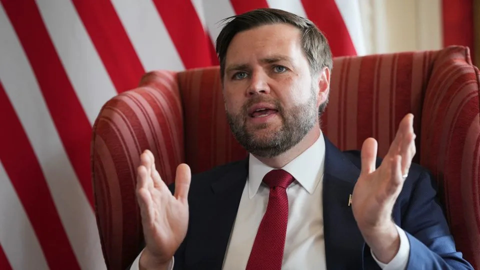 Vice President JD Vance speaks during a meeting with British Foreign Secretary David Lammy on Friday in Sevenoaks, England. - Kin Cheung/Pool/Getty Images