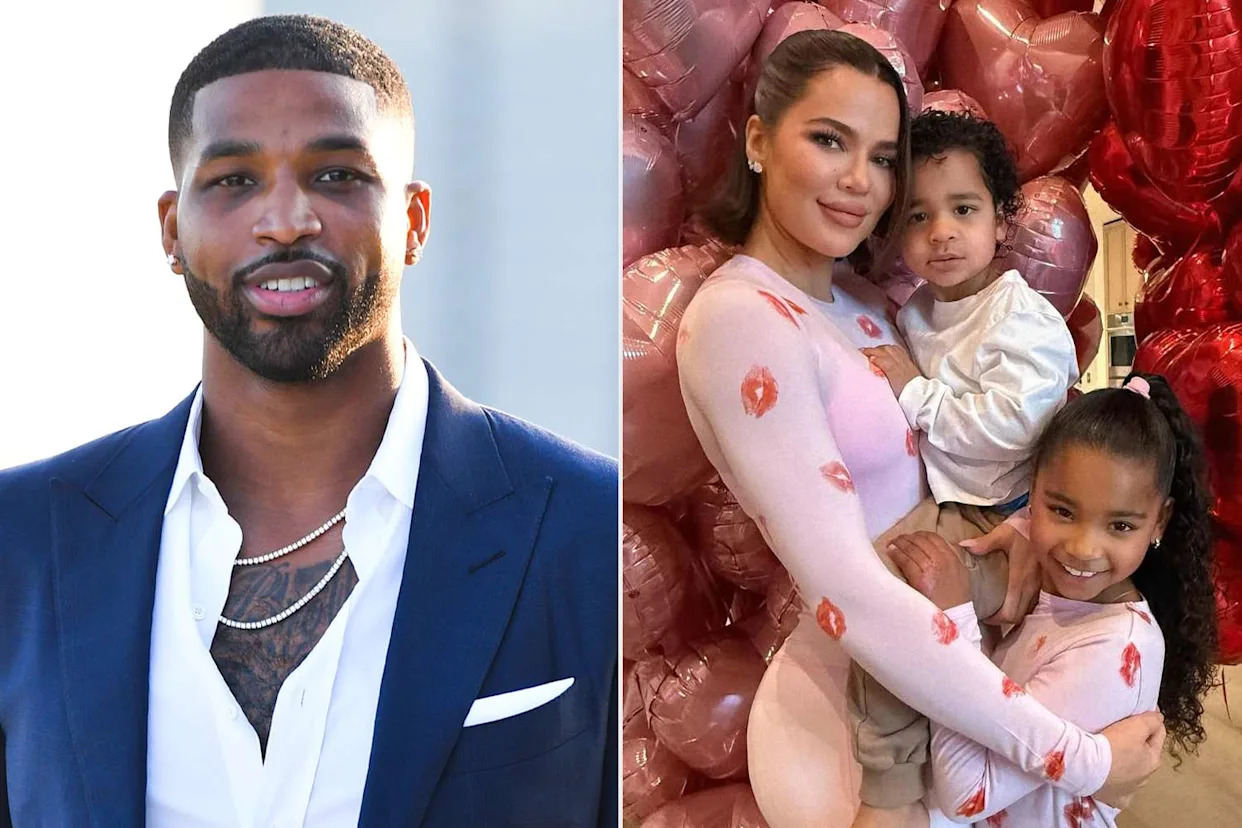 George Pimentel/Getty; Khloe Kardashian/Instagram From Left: Tristan Thompson in August 2019; and Khloe Kardashian with their kids, Tatum and True, on Instagram
