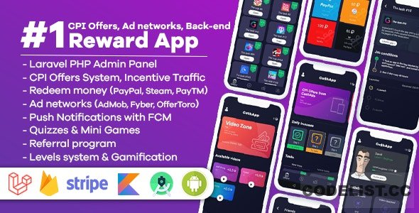 Cash Rewards - CPI Offers & Rewards App + PHP Laravel Admin Panel (15.06.2020)