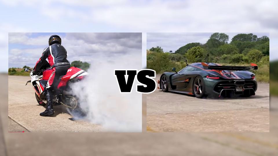 Koenigsegg Jesko Attack Takes On A Supercharged Suzuki Hayabusa