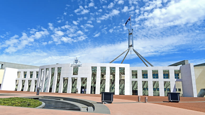 Parliament House in Canberra, Australia on a sunny day